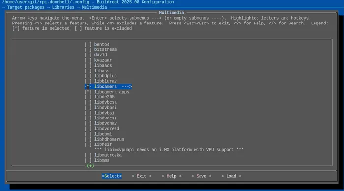 Menuconfig open